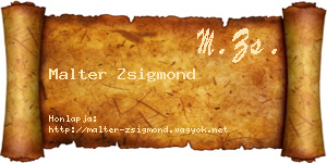 Malter Zsigmond névjegykártya