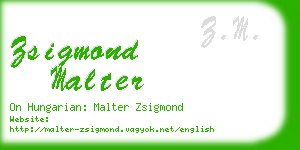 zsigmond malter business card
